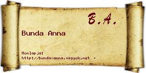 Bunda Anna névjegykártya
