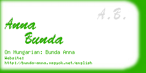 anna bunda business card